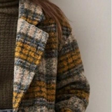 Sienna | Earth Tone Check Longline Coat