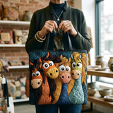 Whimsical Stable Friends | Handmade Quilted Tote