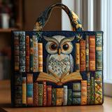 Wise Owl Library Charm | Handmade Quilted Tote