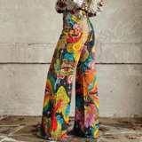 Gaia™ - Pantalon large en tons terre boho