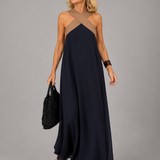 Velora | Cross Elegance Maxi Dress