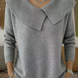 Yareli Elegant Collar Knit Jumper