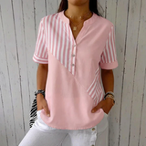 Jenny™ - Striped Linen-cotton Summer Top