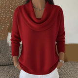 Marie Elegant Cowl Neck Knit Sweater