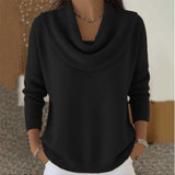 Marie Elegant Cowl Neck Knit Sweater