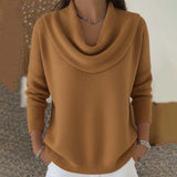 Marie Elegant Cowl Neck Knit Sweater
