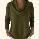 Marie Elegant Cowl Neck Knit Sweater