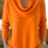 Marie Elegant Cowl Neck Knit Sweater