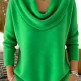 Marie Elegant Cowl Neck Knit Sweater