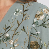 Evadne | Floral V Neck Short Sleeve Maxi Dress