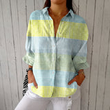Filippa™ | Pastel Grid Blouse