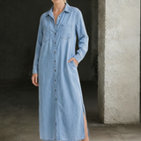 Wren – Denim Maxi Shirt Dress