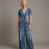 Maya | V-neck jumpsuit with short sleeves