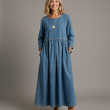 Melissa | Long Sleeve Denim Dress with Round Neck