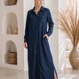 Wren – Denim Maxi Shirt Dress