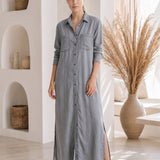 Wren – Denim Maxi Shirt Dress