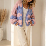 Luna™ – Wave Knit Cardigan in Pink & Blue