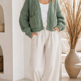 Evelyn Chunky Knit Cardigan - Forest