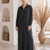 Wren – Denim Maxi Shirt Dress