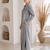 Wren – Denim Maxi Shirt Dress