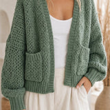 Evelyn Chunky Knit Cardigan - Forest