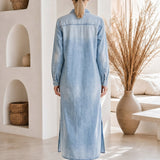Wren – Denim Maxi Shirt Dress