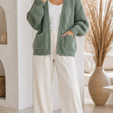 Evelyn Chunky Knit Cardigan - Forest