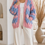 Luna™ – Wave Knit Cardigan in Pink & Blue