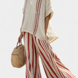 Mia | Red Stripes Two-Piece Set