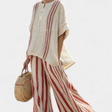 Mia | Red Stripes Two-Piece Set