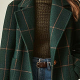 Florencia | Retro Check Tweed Coat - Vintage Style