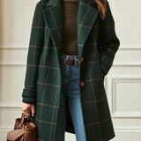 Florencia | Retro Check Tweed Coat - Vintage Style
