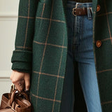 Florencia | Retro Check Tweed Coat - Vintage Style