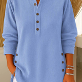 Renata Ribbed Button Detail Tunic