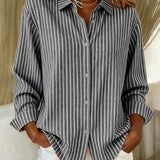 Louise Effortless Striped Knit Cardigan