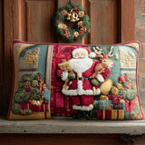 Santa Claus Warm Welcome Padded Cushion Cover