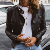 Remy | Women's Biker Jacket with Ribbed Sleeves