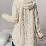 Hazel | Hooded Plush Cardigan Coat