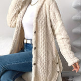 Hazel | Hooded Plush Cardigan Coat