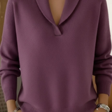 Isabelle Elegant Shawl Collar Knit Jumper