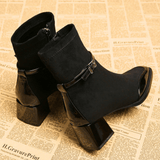 Avenoir | Suede Block Heel Ankle Boot