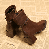 Avenoir | Suede Block Heel Ankle Boot